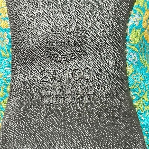 Vintage Daniel Green Teal Slippers Embroidered Bow USA Made Women’s 10 N (2A100) - Picture 11 of 12